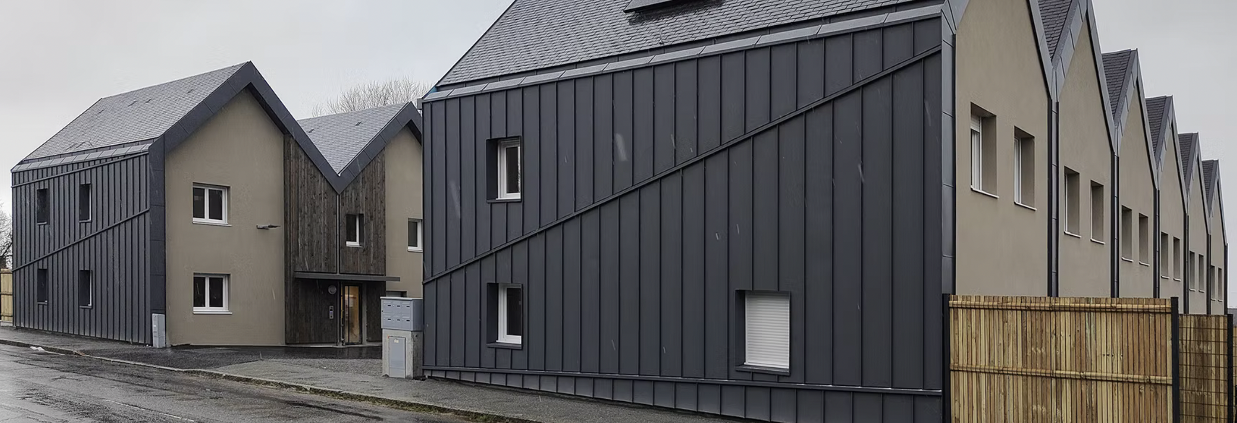 Ensemble résidentiel -Rennes France - Vue extérieure - PLUS D'ARCHITECTURE