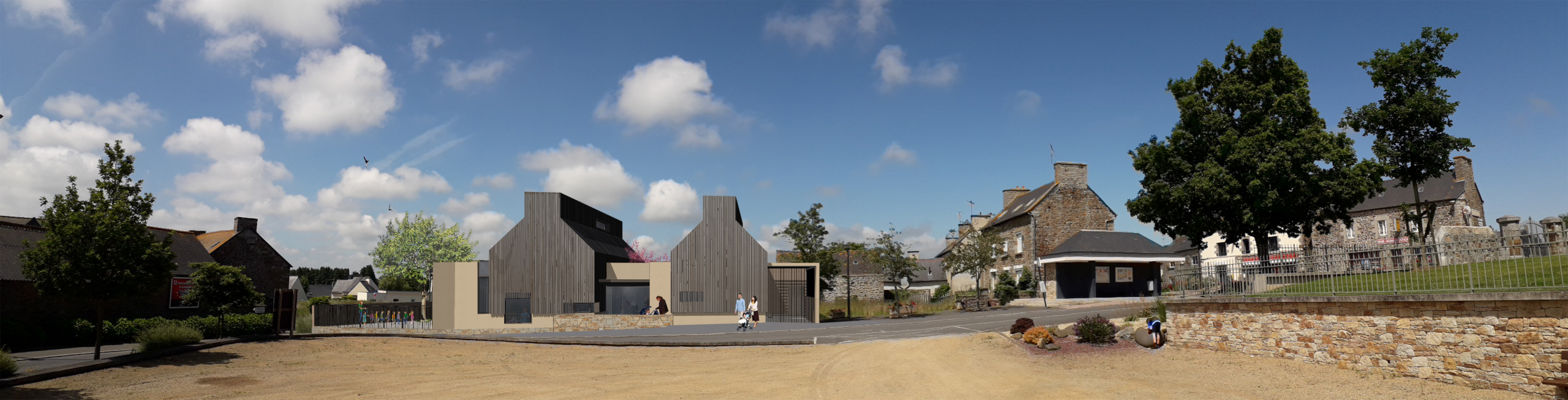 Perpective du concours de la crèche de PLERNEUF réalisé par l'agence avant 2025 - PLUS ARCHITECTURES