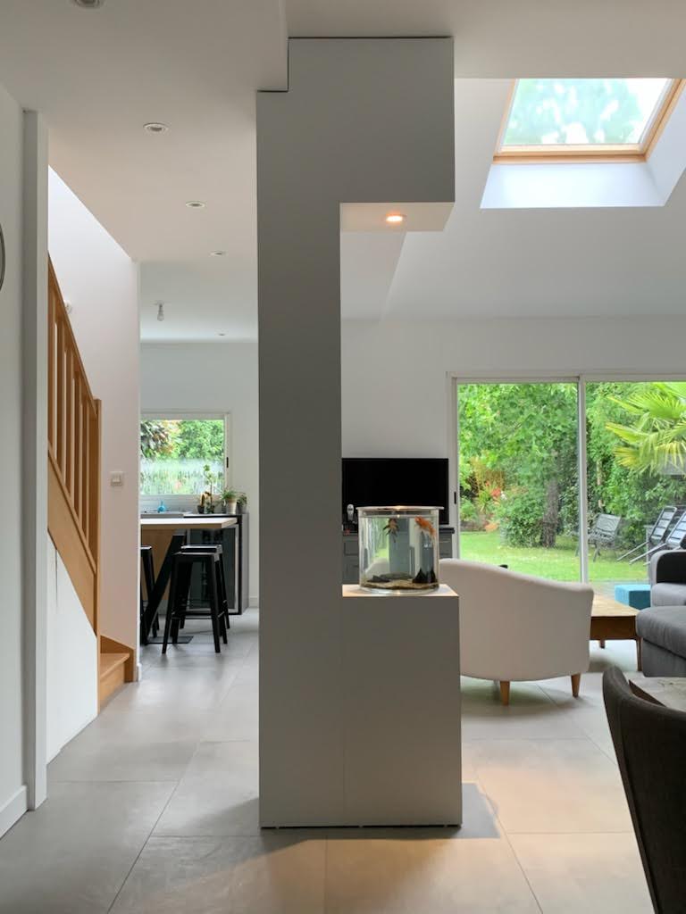 Supression mur - création meuble pour aquarium - Architecture intérieure